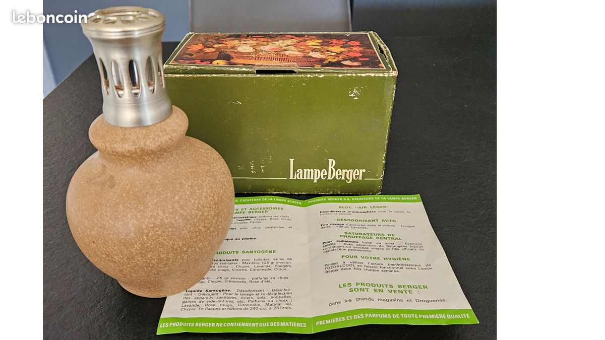 Lampe Berger Vintage - Décor Faon Forêt - France 1970 - À Restaurer