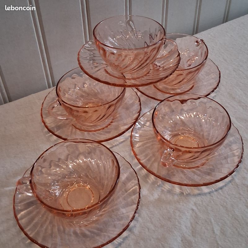 Lot De 3 Bols à Salade Vintage Arcoroc – Couleur Rosaline, Verre