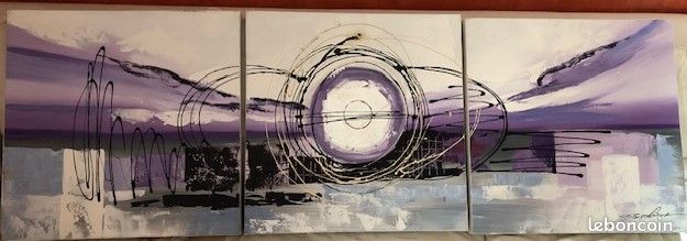 Tableau Triptyque abstrait (image 1)