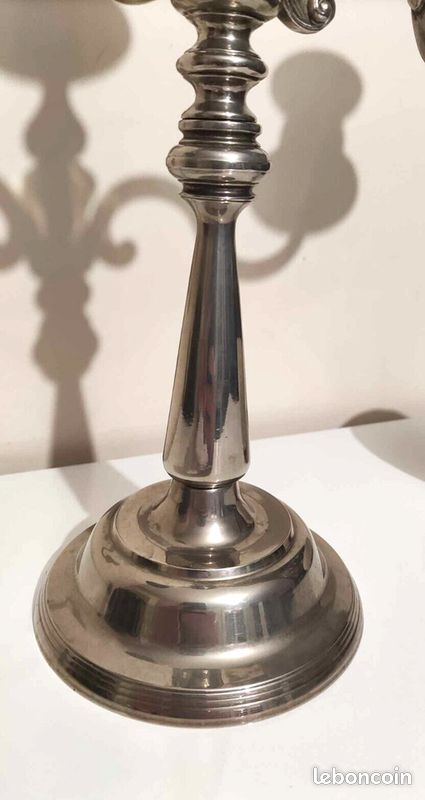 Bougeoir 3 Branches Métal Doré/argenté - Style Européen, 25cm De Haut, Pour Mariage Ou Décoration