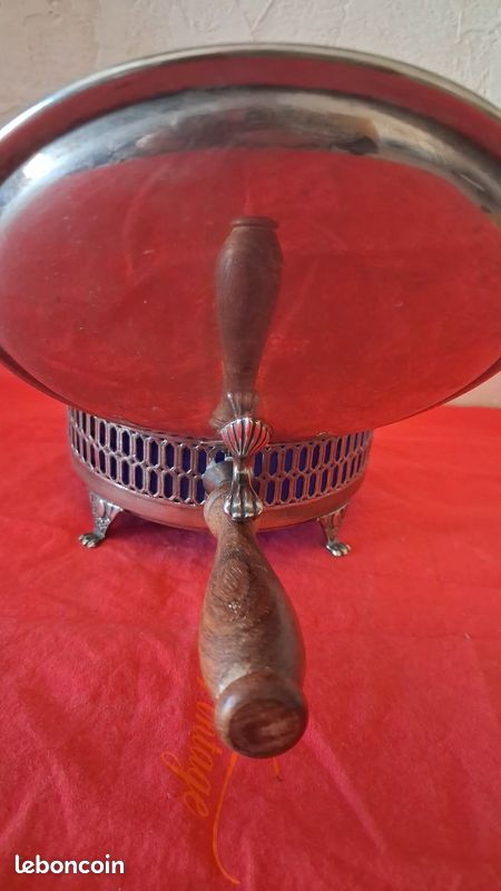 Ancien plat métal argenté et verre (image 6)