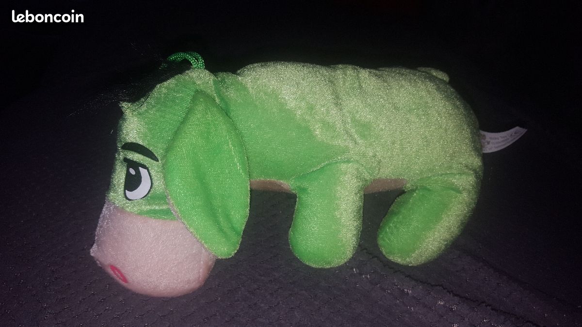 Peluche ane vert beige très bon état (image 1)