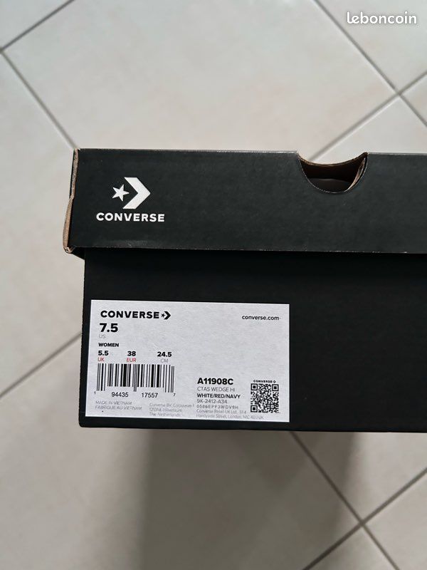 Converse Chuck Taylor all star wedge neuve taille 38 semelle compensée (image 4)