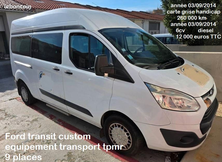 Ford transit custom et Ford tourneo connect transport tpmr avec rampe fauteuil pour roulant (image 2)