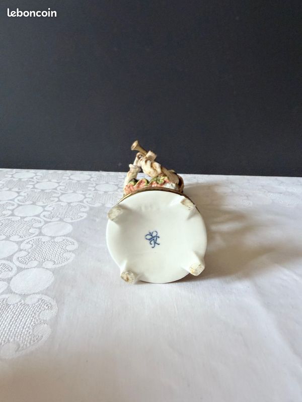 Musicien au Hautbois - Statuette Porcelaine Allemande (image 9)