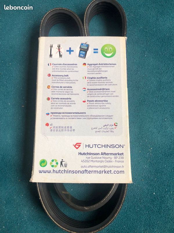 HUTCHINSON 1135 K 5 Courroie Poly-V - Courroie D'Accessoires 5 Nervures Longueur 1135 Mm
