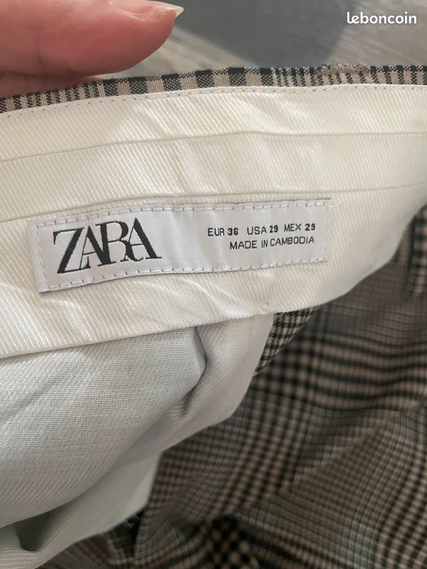Pantalon ZARA à carreaux fins taille 36 (image 5)