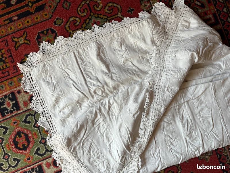 Trousse Dentelle Vintage Blanc Cassé - Style Shabby Chic, Occasion, Fait Main