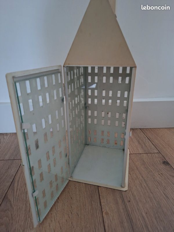 Lanterne décorative métal blanc – Maison scandinave – Verre – 40 cm – Style hygge (image 3)