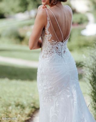 Fit and Flair Robe de mariée Taille 38 40 M L Ivory Crusz (image 4)