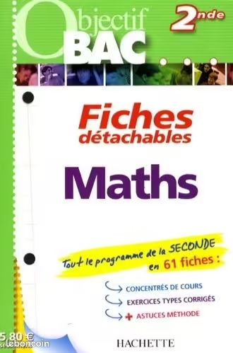 Objectif BAC Maths 2nde - Fiches Détachables – Dominique Dejean (image 1)