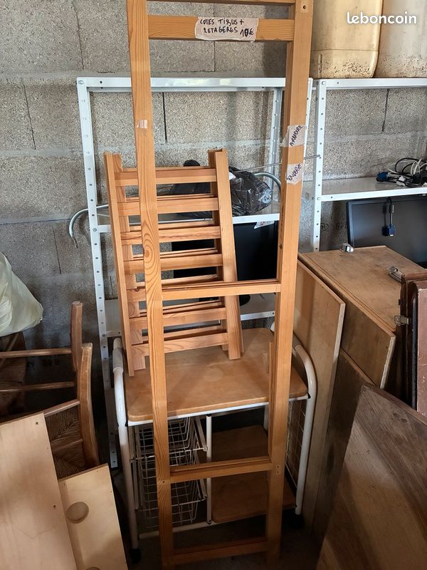 Structure armoire penderie en bois avec étagères et habillage tissu (image 1)