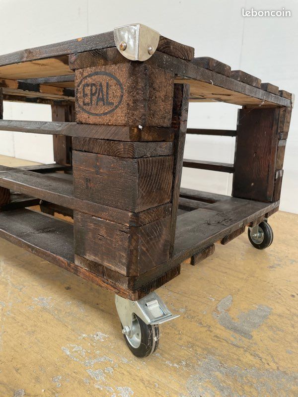Table basse palettes bois 120x80x52cm (image 4)
