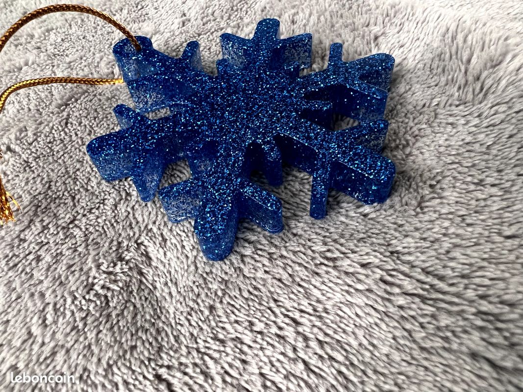 Décoration noël - flocon de neige bleu marine - paillette (image 5)