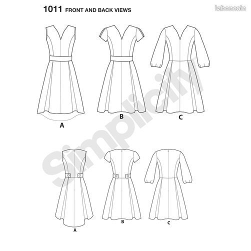 Patron couture Simplicity 1011: Robes (image 6)