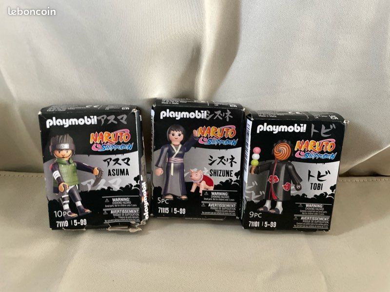 Lot Playmobil Naruto Shippuden Asuma 71119 Shizune 71115 Tobi 71101 (image 1)