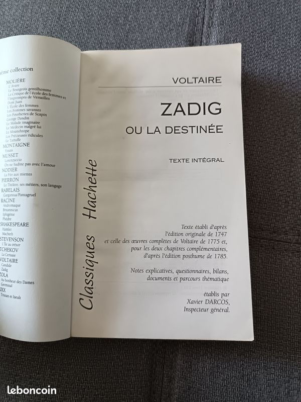 Zadic par Voltaire Édition hachette 1993 c14 (image 2)