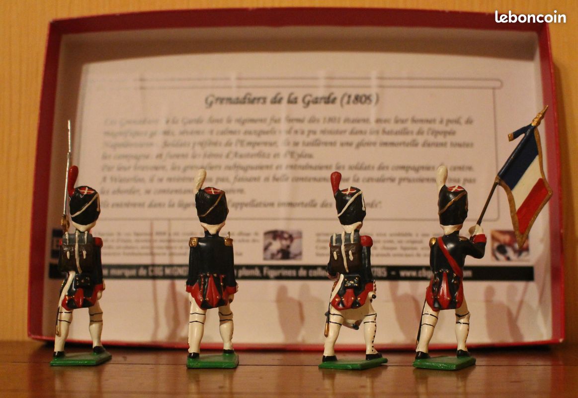 4 Soldats CBG Mignot Anciens - Grenadiers De La Garde 1er Empire - Échelle 1/32