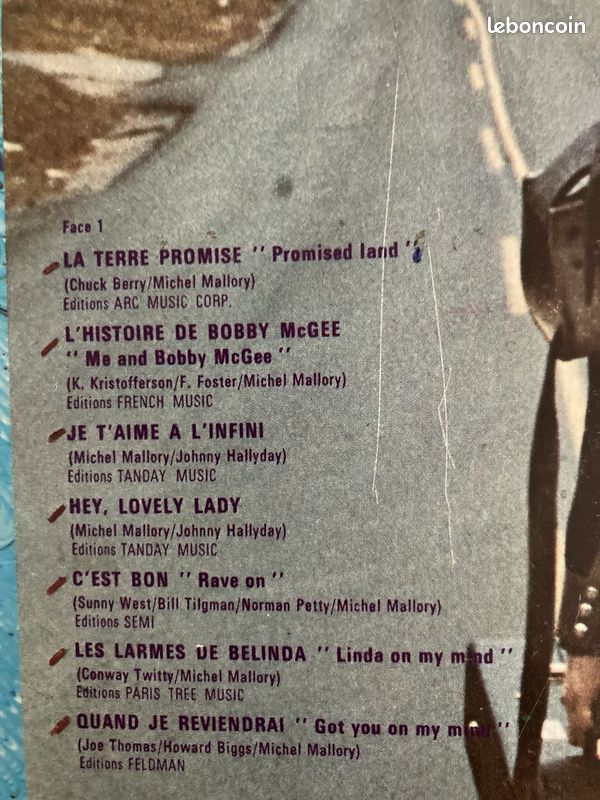 Disque vinyle 33 tours Johnny - La Terre Promise - 10 (image 3)