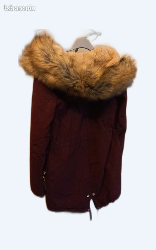 Parka grenat xs doublée fourrure (image 1)