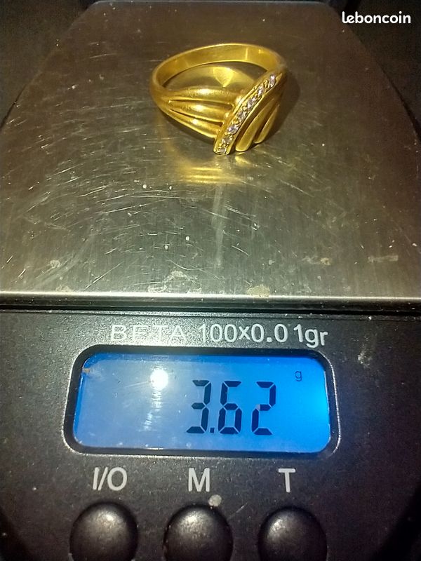 Bague or 750 et diamants (image 3)