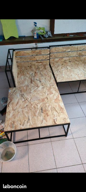 Canapé bois métal (image 1)