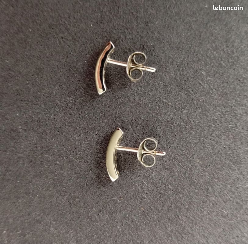 Boucles D'oreilles Argent Massif - Modèle Boucle Dormeuse - Occasion - #MB# H2