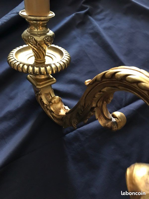 Paire d'appliques en bronze doré (image 5)