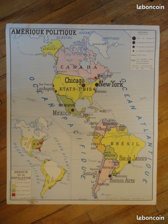 9 cartes d'écoles anciennes Rossignol double face vintage années 60 régions pays monde continent (image 13)