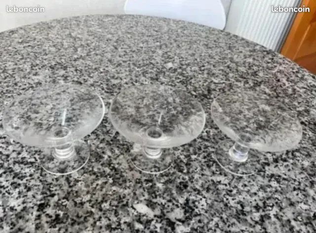 Grand plateau de service vintage en cristal profond