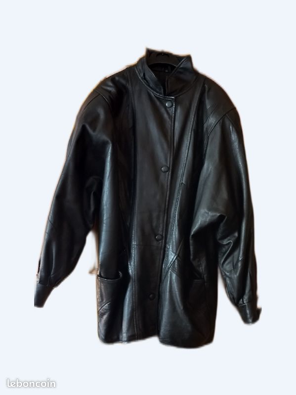 Trois quart noir en cuir T 42 44 (image 1)