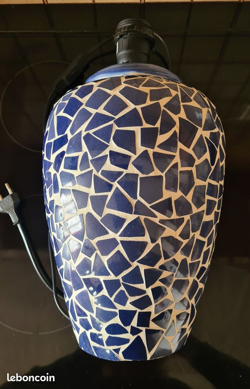 Lampe à Poser Mosaïque en Verre Fleur 45cm Multicolore