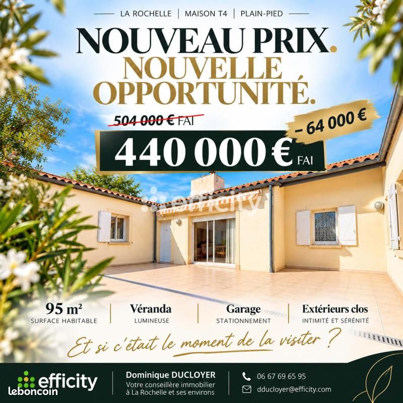 Maison 4 pièces 95 m² · à La Rochelle · 95 m² · 440 000 €
