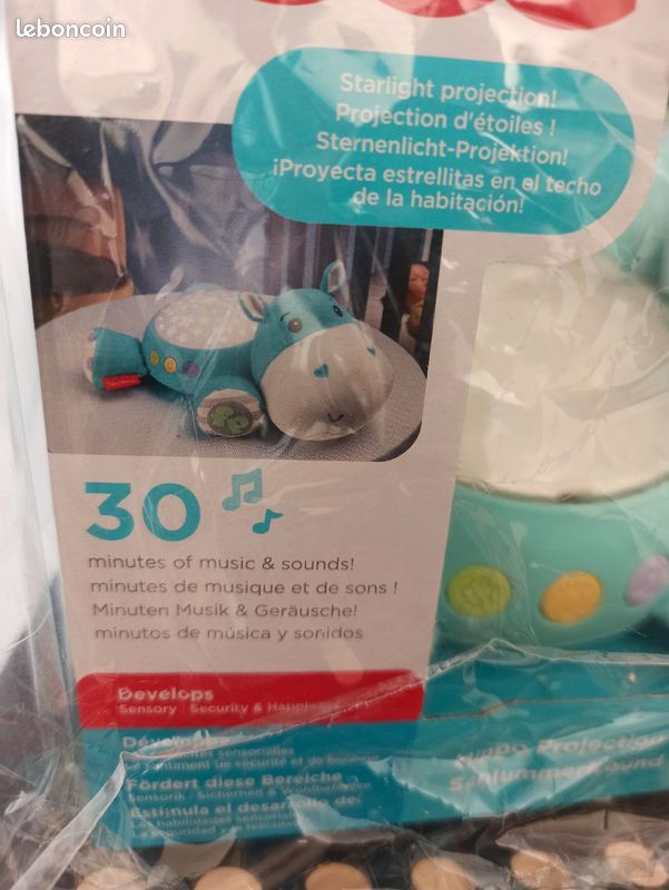 Peluche Hippo Douce nuit bleu (Neuf) (image 4)