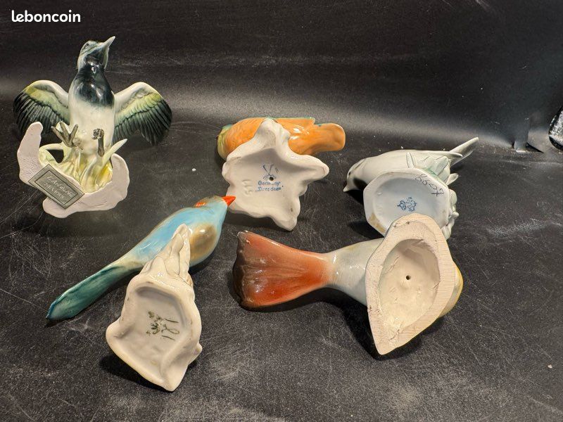 Serviteur à gâteaux 3 plateaux porcelaine de Bavière Oiseaux - Le palais des bricoles