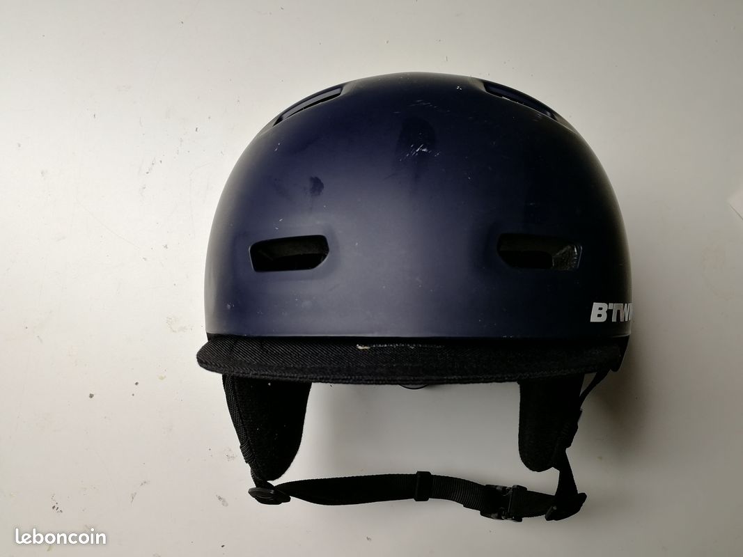 Casque vélo ville bol bleu fonce btwin (image 3)