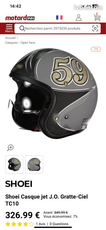 Casque Shoei jet T.S était neuf - Équipement moto