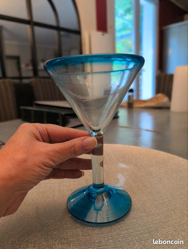 Lot De 6 Coupes à Glace Ou Fruits En Verre Bleu – Vintage Et élégantes