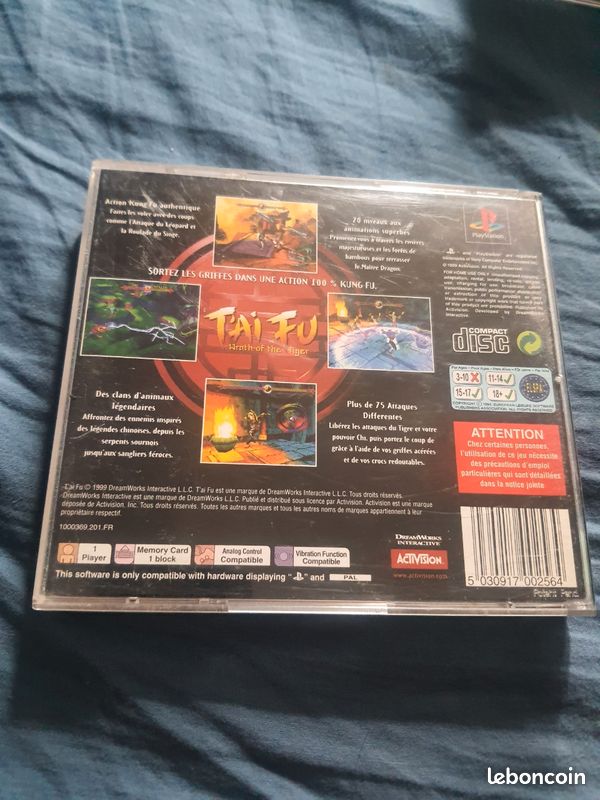 Jeu Tai Fu Sur Sony PlayStation 1 (PS1) - PAL - État Correct (Jaquette Arrière Manquante)