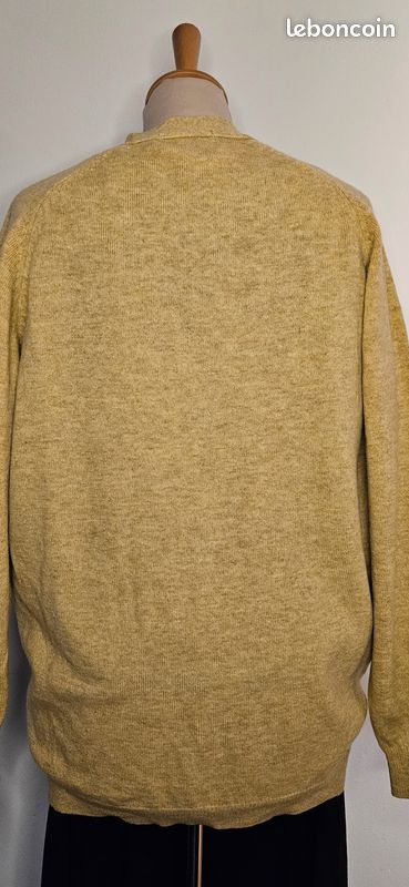 Gilet femme laine à boutons jaune pâle - mixte (image 5)