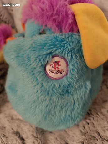 Peluche Popples Delplay Vintage 1986 - Bleu - Fabriqué En France - RARE