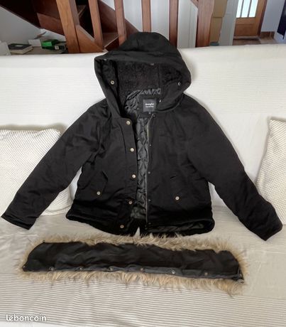 Duffle-coat à Capuche Noir Jennyfer Taille S - Neuf Avec Étiquettes - Style Hiver