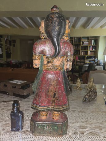 Sculpture Paon En Bronze - Ancienne, Signée Inde - 15 Pouces - Art Déco, Extérieur/Intérieur