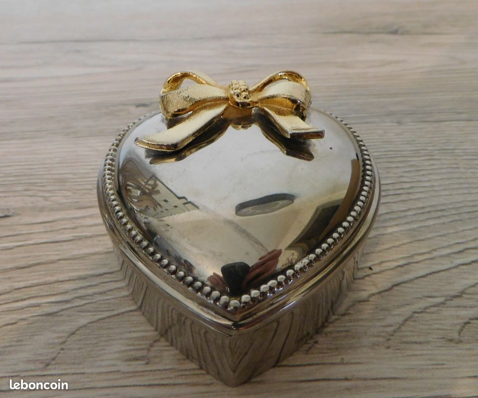 Ecrin à bijoux métal argenté Vintage (image 7)