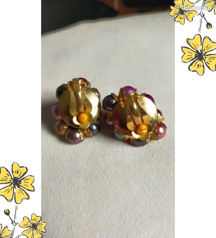 Anneaux d'oreilles courts en or jaune 14 ct avec diamants de 0,53 ct (PT