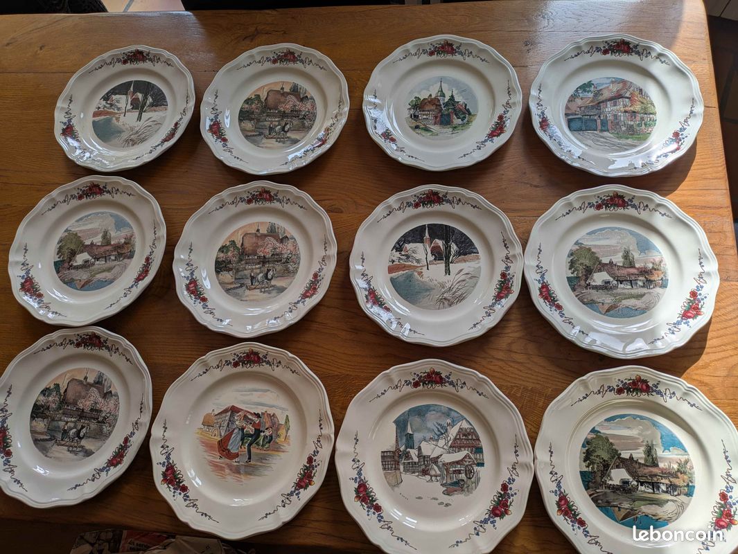 Assiettes (12+10) Sarreguemines Obernai (image 2)