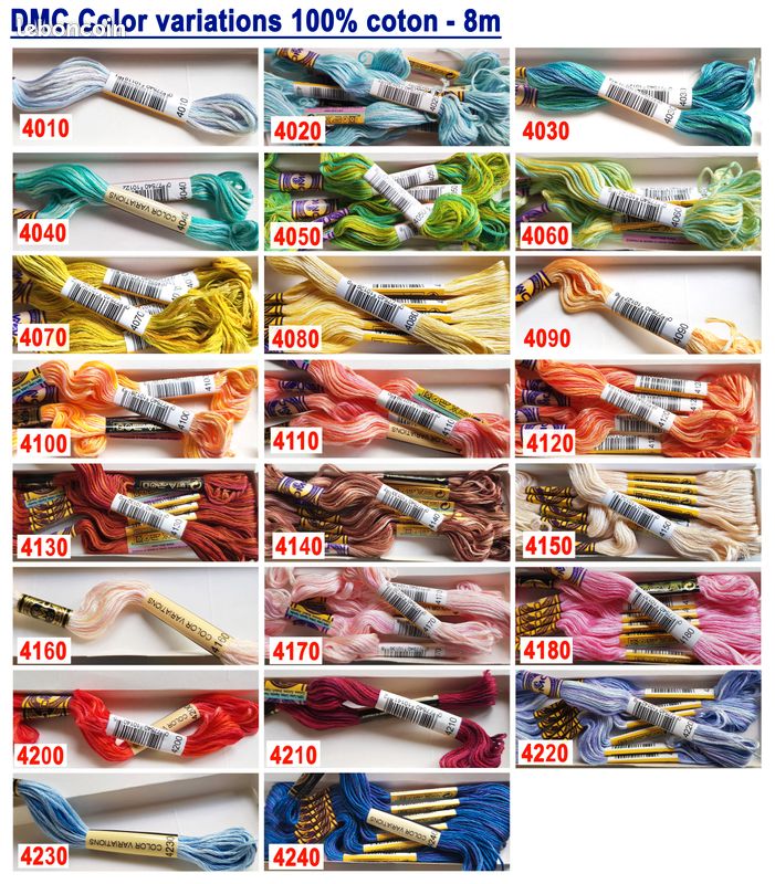 DMC Echevettes de mouliné. Diverses sortes, divers coloris. Vendues par 10 assorties (image 3)
