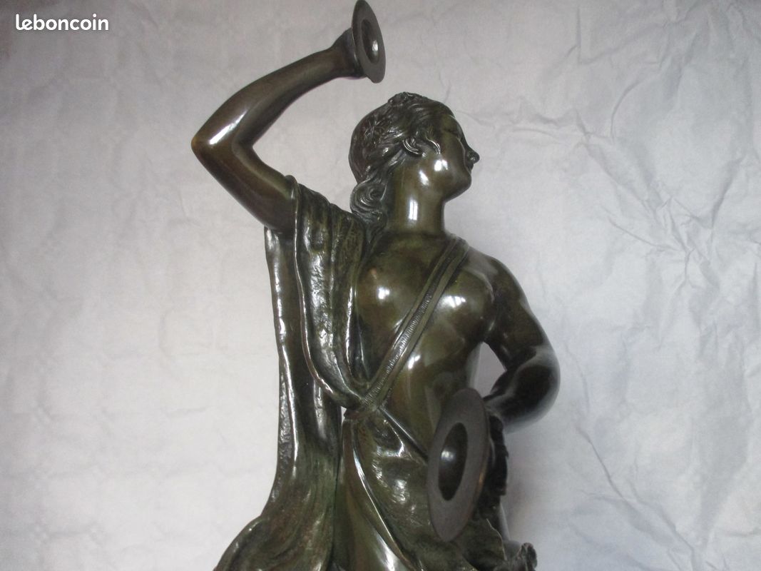 Ancienne sculpture bronze "Danseuse aux cymbales" (image 17)
