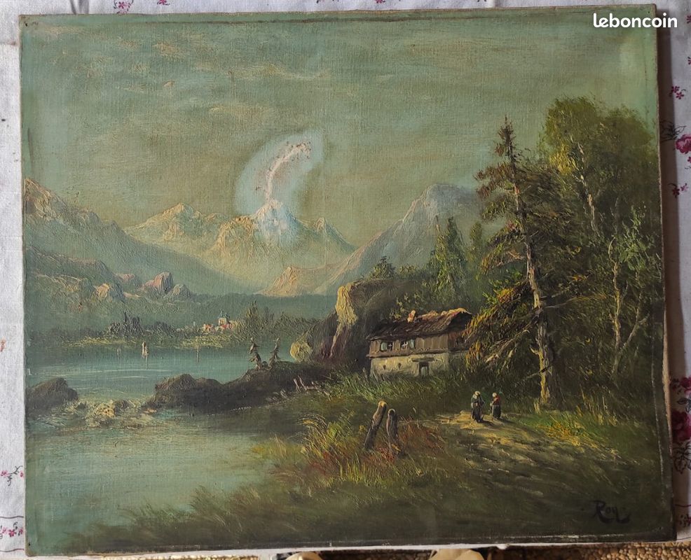 TABLEAU ANCIEN HUILE sur toile signé EUR 1,00 - PicClick IT