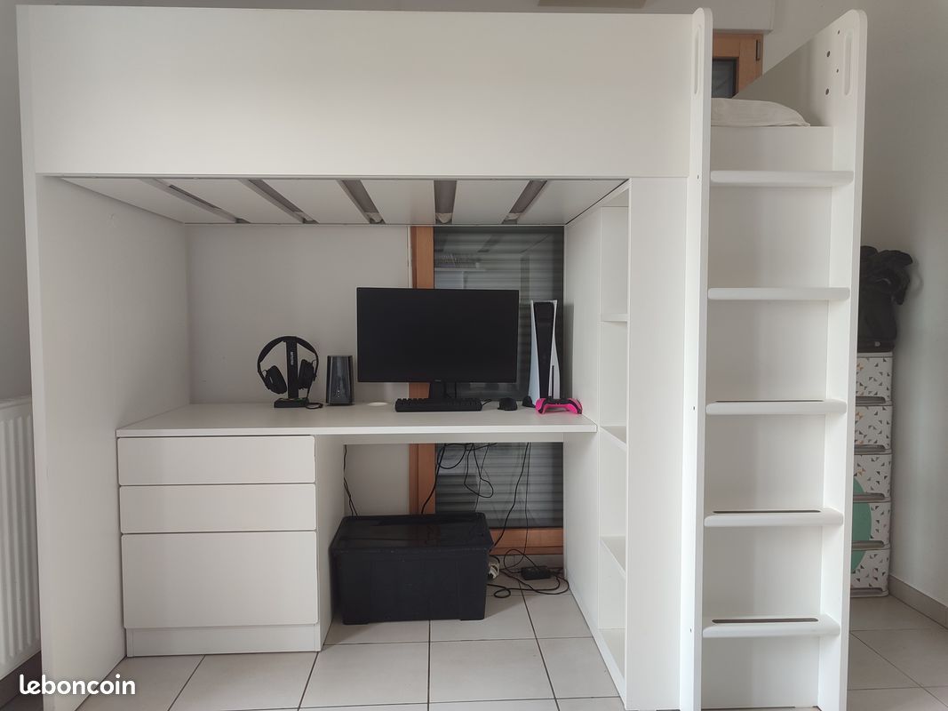 Lit Ikea avec bureau (image 1)